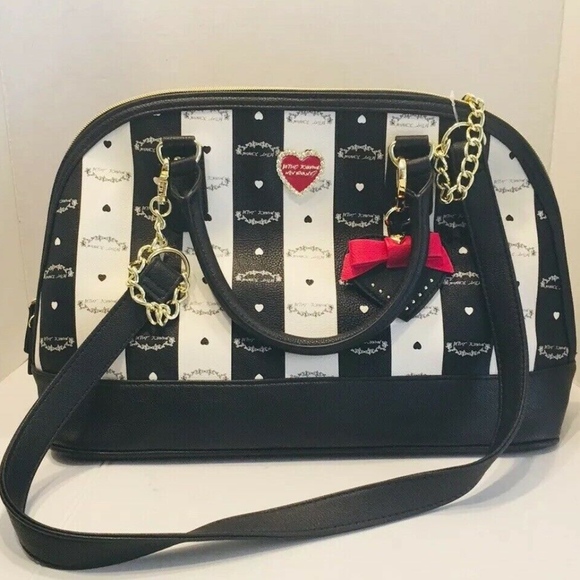 Betsey Johnson Handbags - ✨SOLD✨NEW Betsy Johnson Stripe Black White Purse